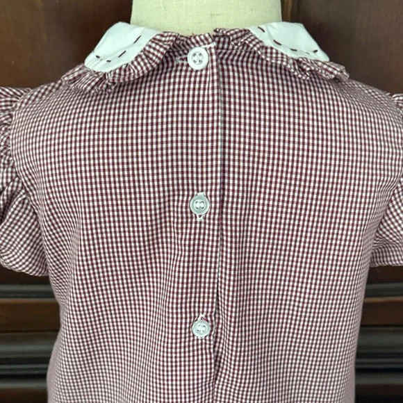 Girls KREWE Red Gingham Embroidered Alabama Game Day Dress Size 18-24M - Picture 8 of 9